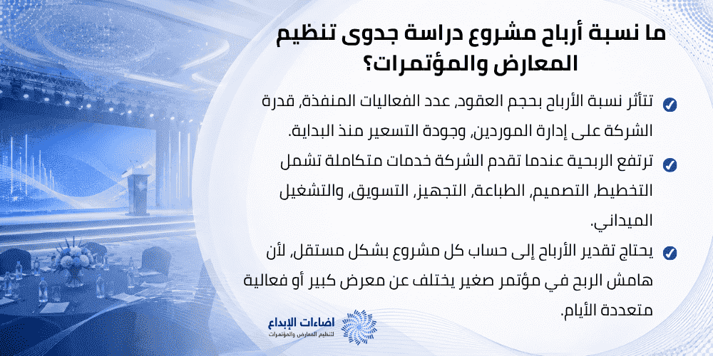 دراسة جدوى تنظيم المعارض والمؤتمرات
